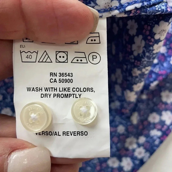 Tommy Hilfiger slim fit stretch cotton button down. Floral print. Men’s 32/33 - Picture 12 of 14